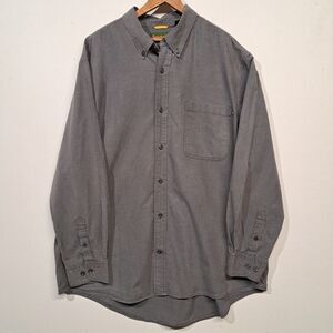 Mens Timberland Plaid Button Down Shirt XXL/2XL Gray Light Blue Cotton